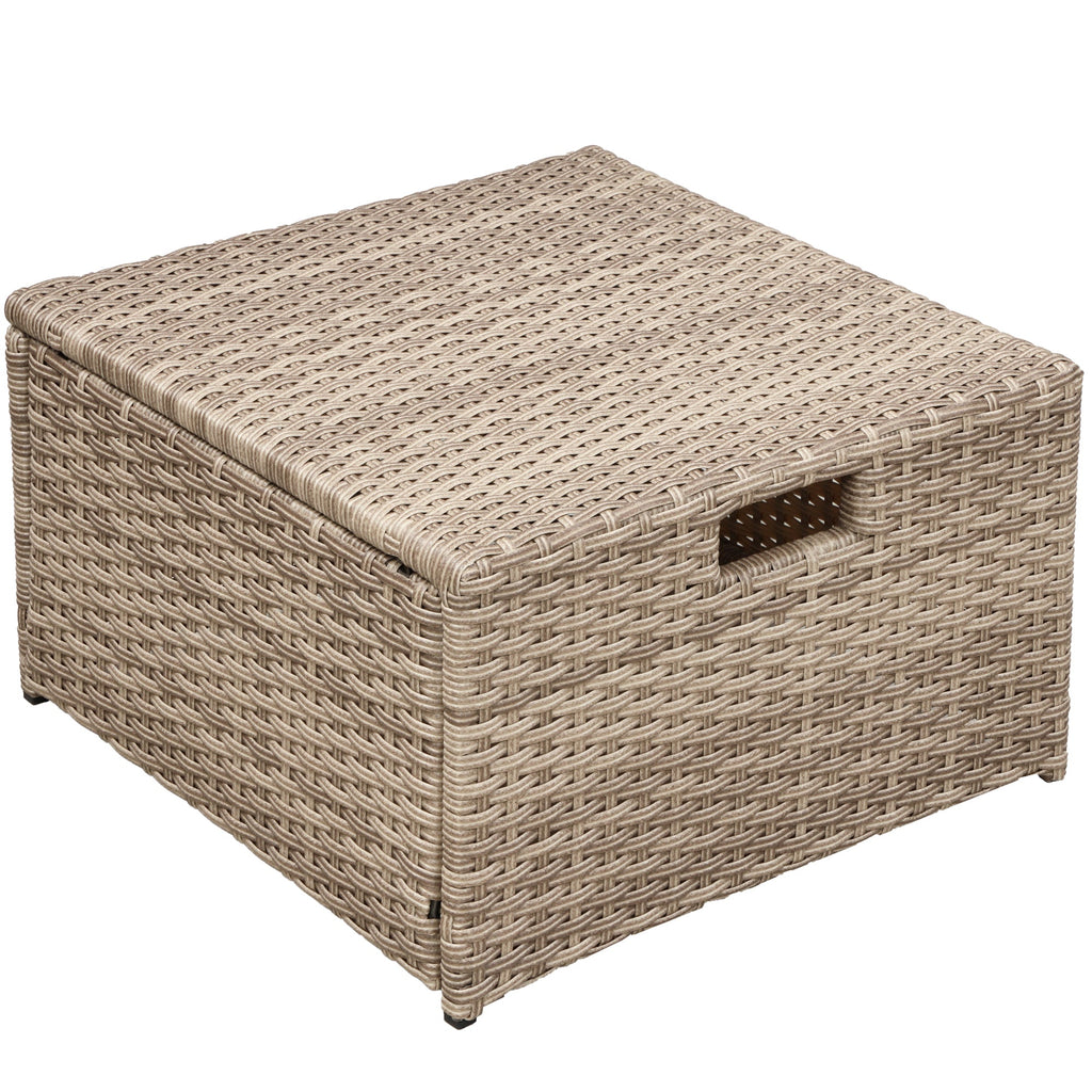 U-Style 4 Piece Outdoor Patio Furniture Set with Ottoman and Cushions