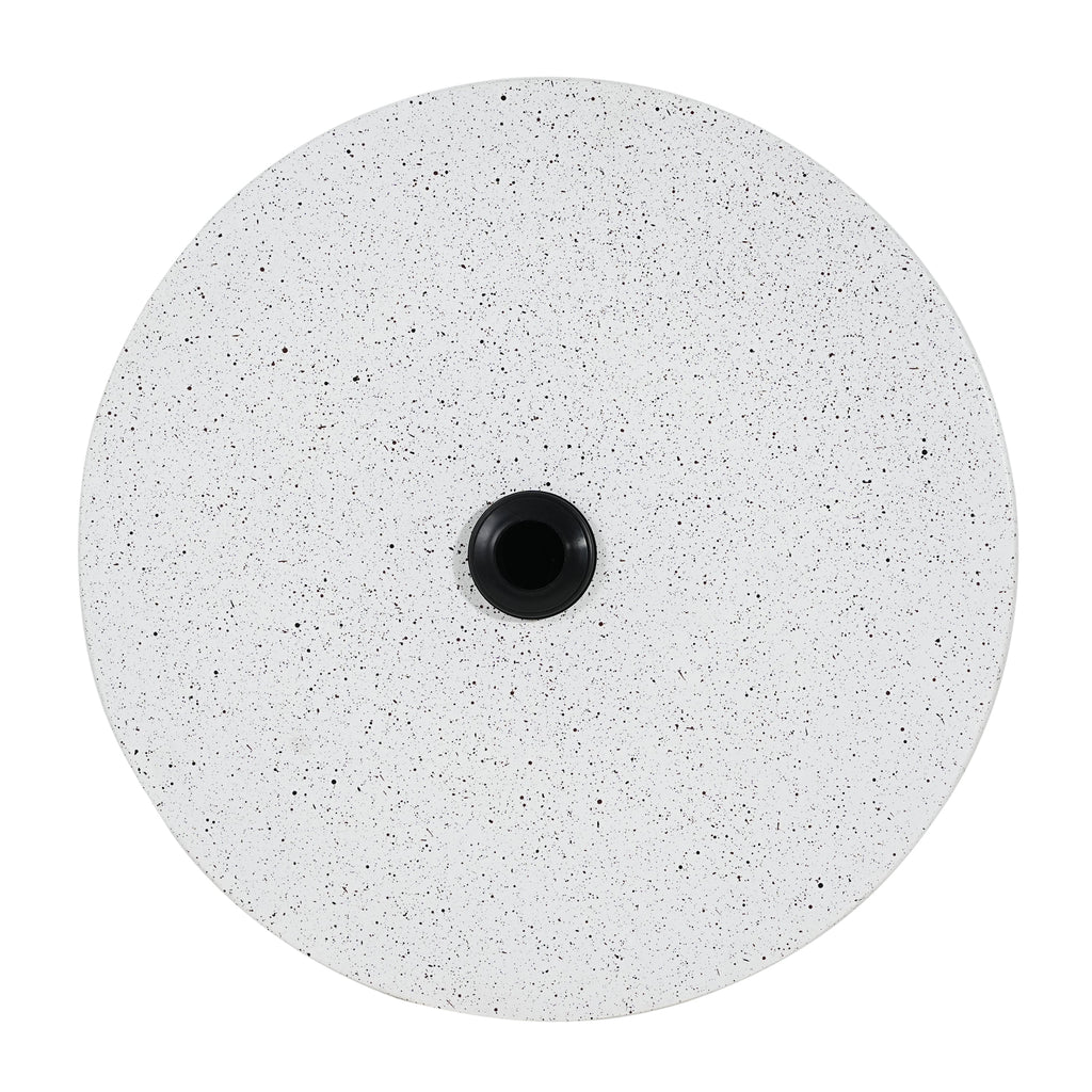 Tess MGO Outdoor Patio Side Table Umbrella Base in White Marble