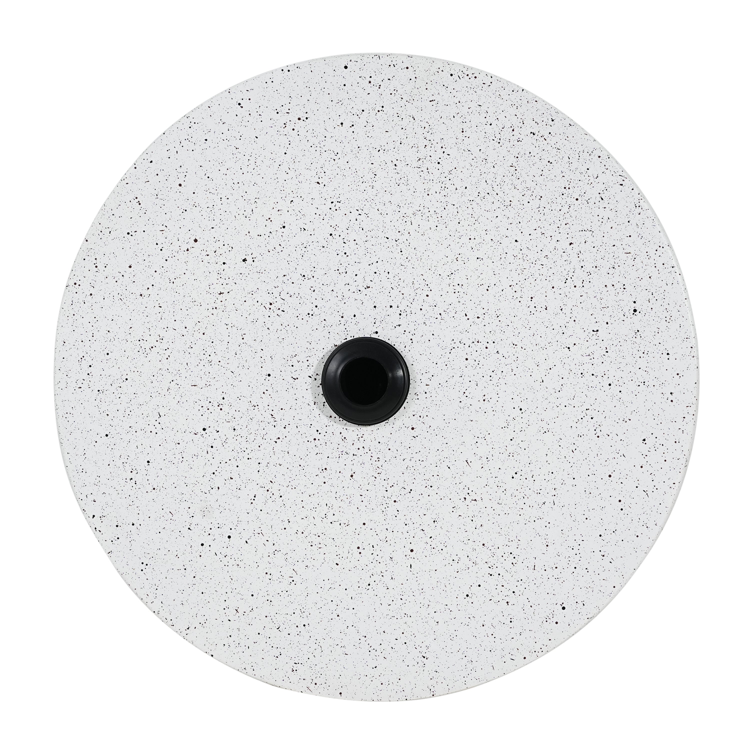 Tess MGO Outdoor Patio Side Table Umbrella Base in White Marble