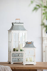 Wooden Candle Lantern Decorative, Hurricane Lantern Holder