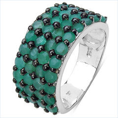 2.99 Carat Genuine Emerald .925 Sterling Silver Ring