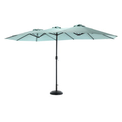 14.8 Ft Double Sided Outdoor Umbrella Rectangular Large Light Green