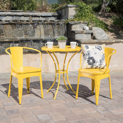 Bright Finish Colmar 3-Piece Yellow Iron Bistro Set