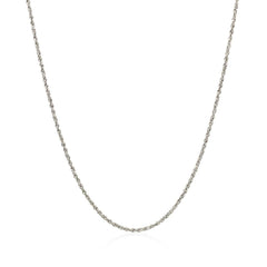 14k White Gold Adjustable Rope Chain 1.0mm
