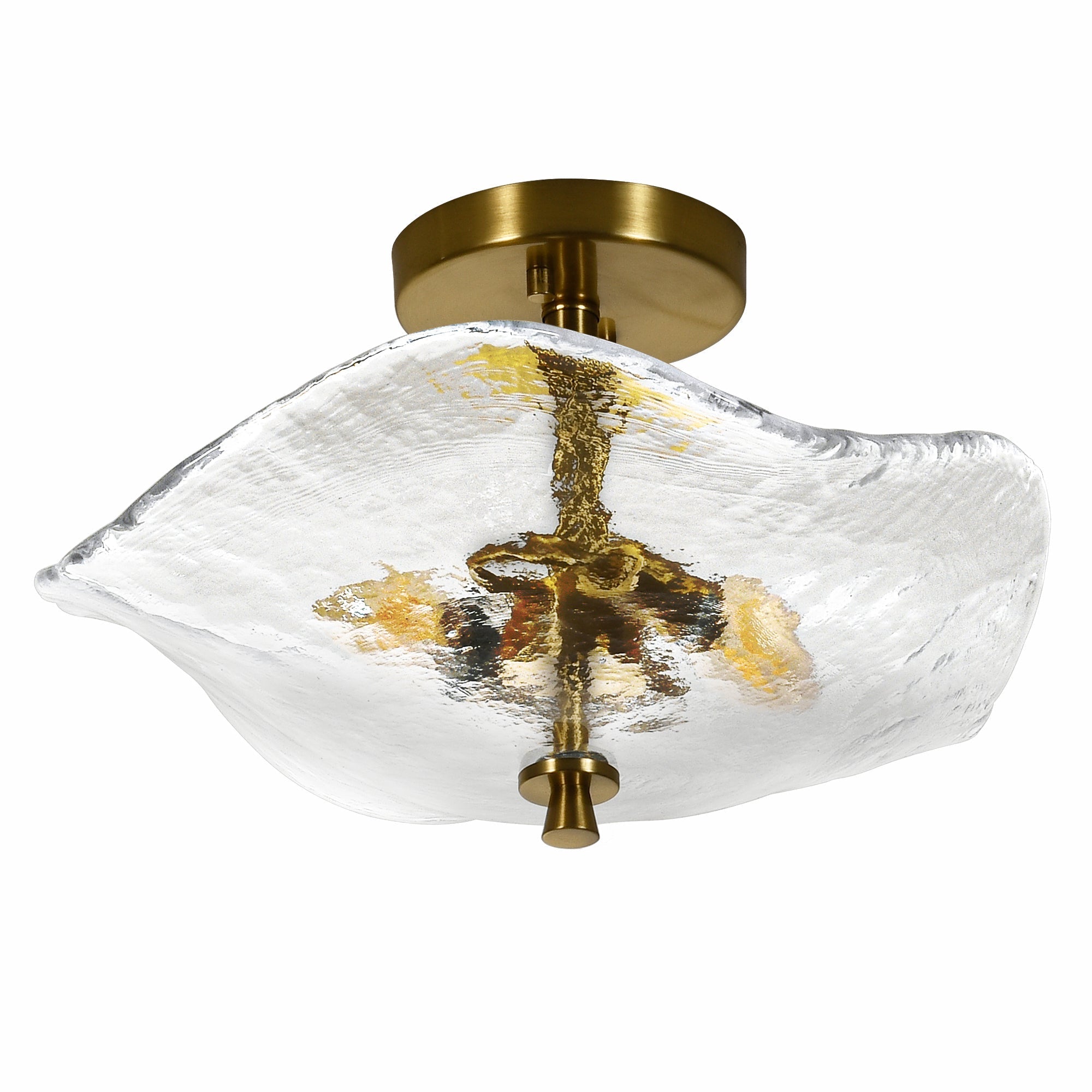 Glass Semi Flush Mount Ceiling Light