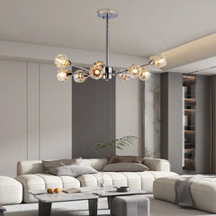 28" Modern Crystal Chandelier With 9 Lights