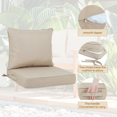 24x24 Inch Outdoor Deep Seat Cushion Set - Beige