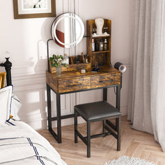 Makeup Vanity Table With LED Lights, 3 Color Options, Power Outlet