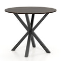 36 Inch Wood Dining Table with Intersecting Pedestal Base for 2-4 People-Brown