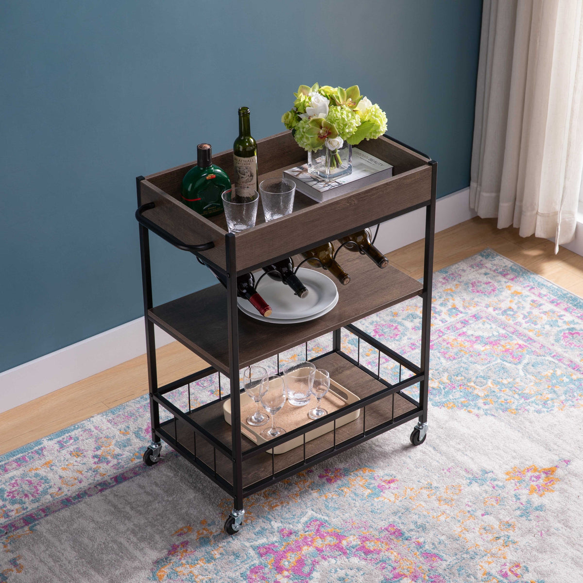Rolling Kitchen Cart with Three Tiers