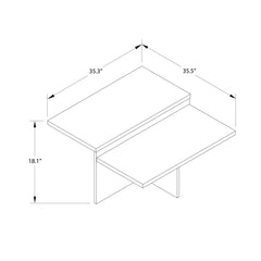 Brielle - 2 Tiered Coffee Table - White Marble
