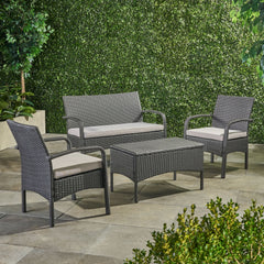 Cordoba KD Wicker 4 Piece Chat Set