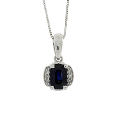 .63ct Sapphire Diamond Fashion Pendants 14KT White Gold