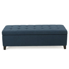Upholstered Storage Ottoman Bench, Foot Rest For Bedroom