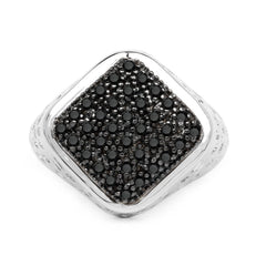 0.54 Carat Genuine Black Diamond .925 Sterling Silver Ring
