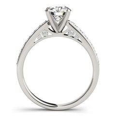 14k White Gold Single Row Prong Set Diamond Engagement Ring (1 3/8 cttw)