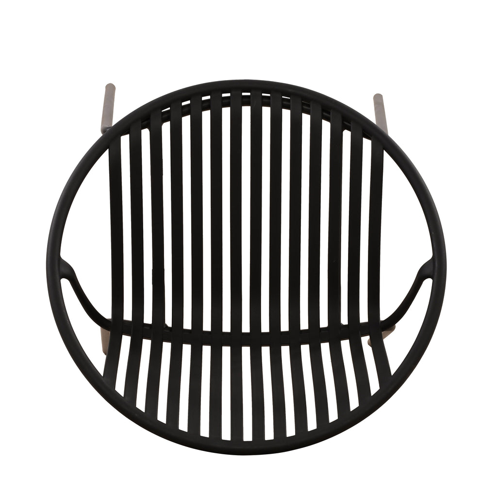 Modern Simple Art Style Patio Dining Chairs with Breathable Design (Set of 2)