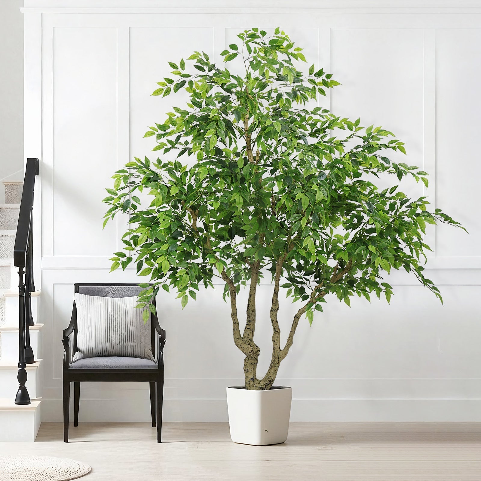7FT Artificial Banyan Tree Realistic Silk Leaves