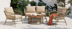 GO Bohemia-Inspired 4-Person Outdoor Seating Group With Removable Cushions