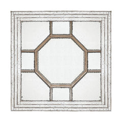 Antique Style Decorative Square Wall Mirror with Mirrored Frame