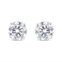 14K White Gold 5/8 Cttw Lab Grown Diamond 4-Prong Classic Stud Earrings (F-G Color, VS2-SI1 Clarity)