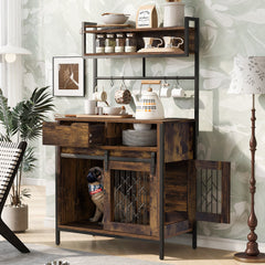 2 in 1 Pet Friendly Dog Crate Composite Desk Hutch