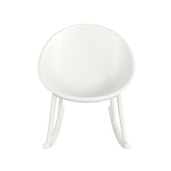 Modern Gable Rocking Chair Set of 2 in White Plastic with Weather-Resistant Features