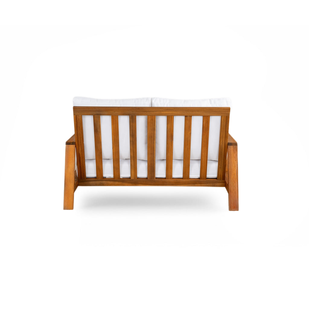 Acacia Wood Outdoor Sofa Set for 4 with Cushions and Coffee Table