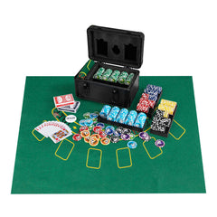 Casino Poker Chips with 600 Pieces Chips Texas Holdem Poker Chip Set-Black