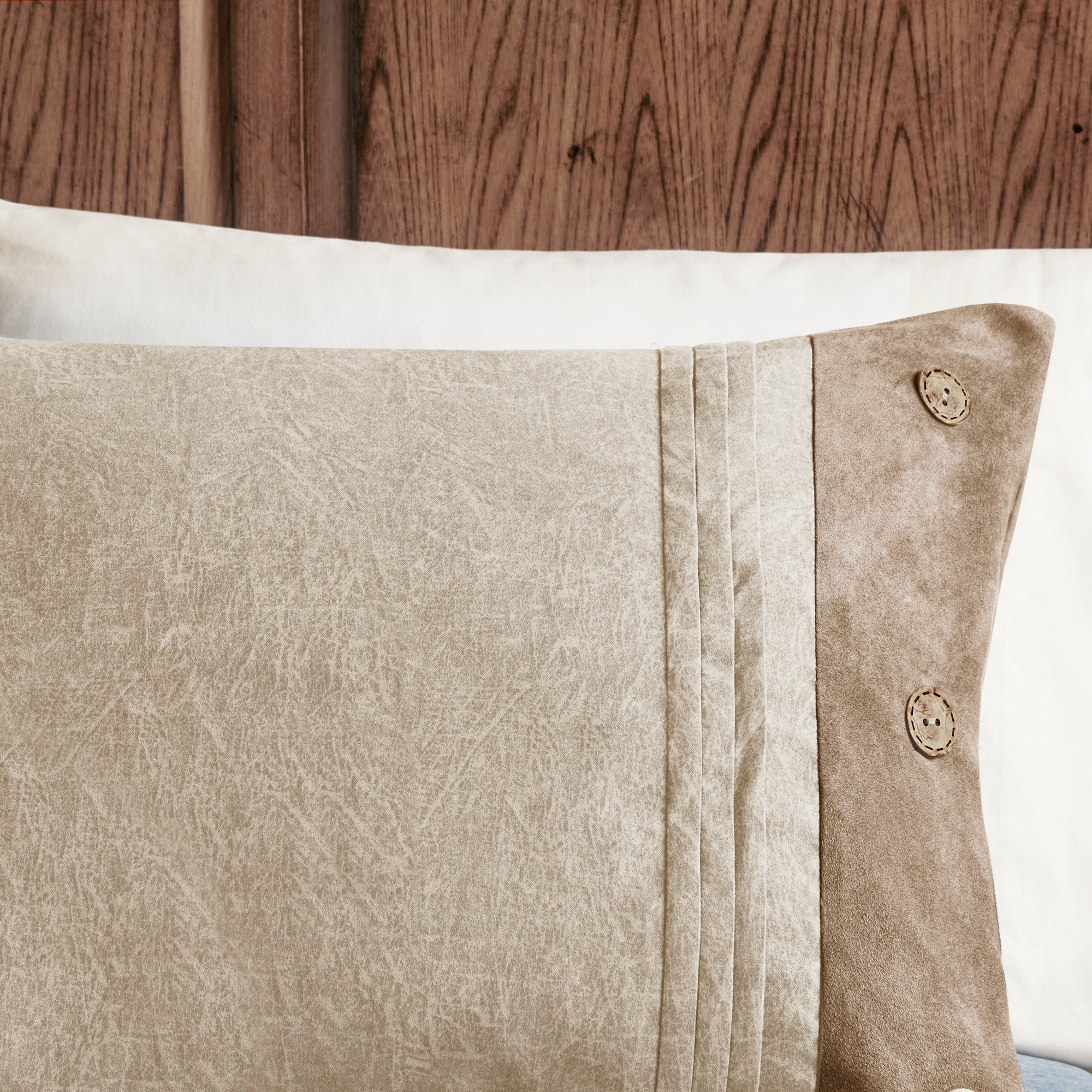 7 Piece Faux Suede Comforter Set Tan Cal King