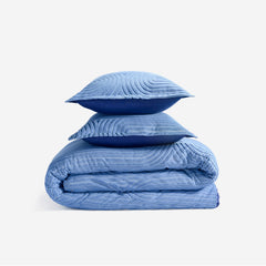 BedGear Performance King Duvet Set - Stonewash Blue/Racetrack