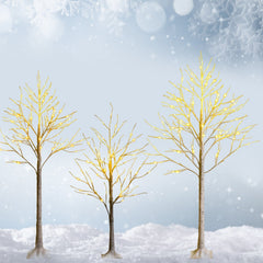 Pre-lit White Twig Birch Tree for Christmas Holiday with LED Lights
