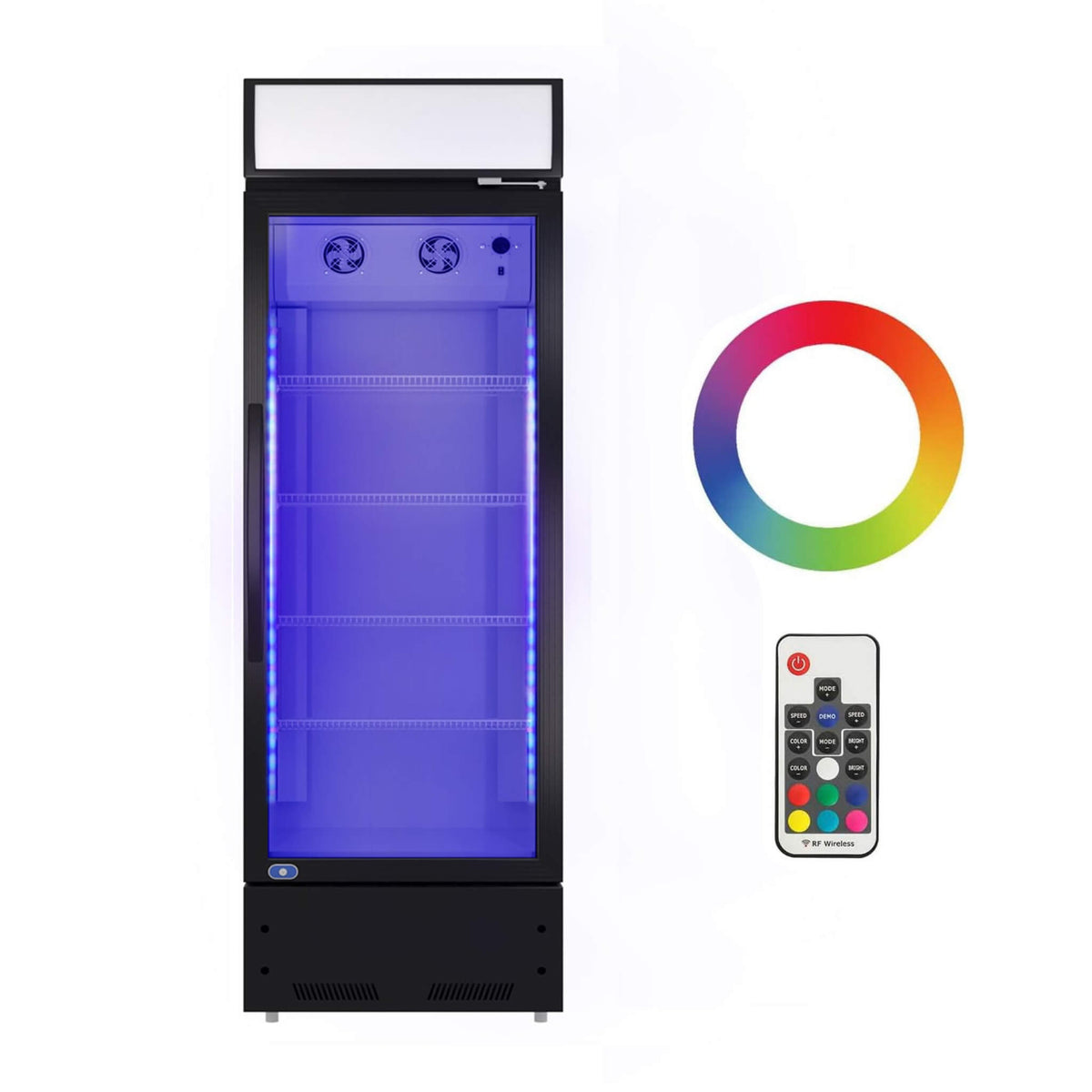 Heavy Duty Industrial Glass Door Beverage Merchandiser Refrigerator Cooler, 11 Cu.Ft (SAK04571)