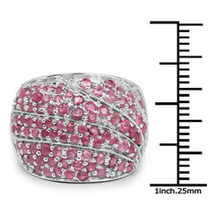 2.97 Carat Genuine Ruby .925 Sterling Silver Ring