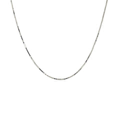 18k White Gold Box Chain 0.6mm