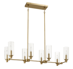 Willow Eight Lights Island Pendant Lamp - Satin Brass