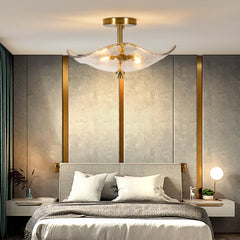 Glass Semi Flush Mount Ceiling Light