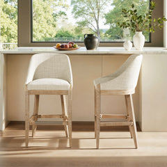 Newport 30.5' Coastal Curved Back Upholstered Barstool