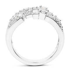 0.60 Carat Genuine White Diamond .925 Sterling Silver Ring