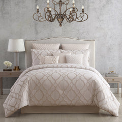 Tinley White and Silver Jacquard Comforter Ensemble