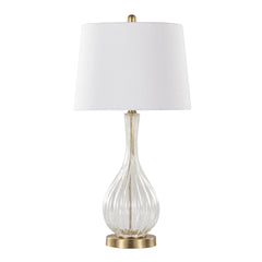 Jenny 27' Contemporary Glass Table Lamp in Clear Crackle Glass - Set of 2