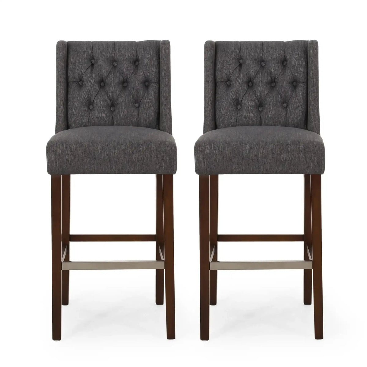 Solstara Upholstered Dining Barstool with Button Tufted and Wing Back