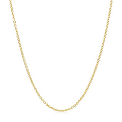 14k Yellow Gold Round Cable Link Chain 1.3mm