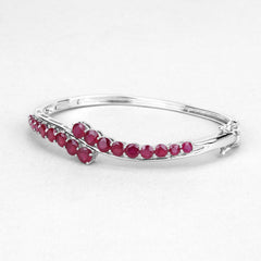 9.10 Carat Glass Filled Ruby .925 Sterling Silver Bangle
