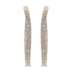 18K Rose Gold 6.90 Cttw Pave Set Diamond Inside Out Eternity Hoop Earrings (F-G Color, VS1-VS2 Clarity)