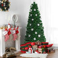 LED Optic Artificial Christmas Tree with Snowflakes-6 Feet