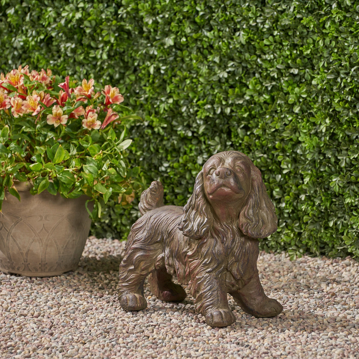 Josie Dog Cast Stone Garden Statue