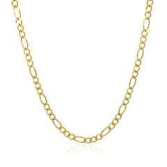 3.0mm 10k Yellow Gold Solid Figaro Chain