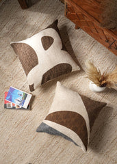 Handcrafted Cotton Slub Abstract Printed Square Pillow