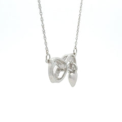 .04ct Diamond Cross Religious Pendant Sterling Silver